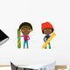 Snowboard African-American Kids Wall Decal