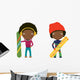 Snowboard African-American Kids Wall Decal