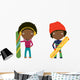 Snowboard African-American Kids Wall Decal