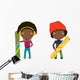 Snowboard African-American Kids Wall Decal