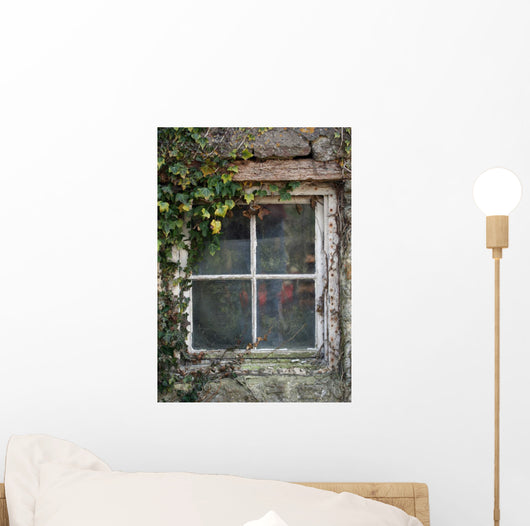 Old Cottage Window With Vines Wall Decal