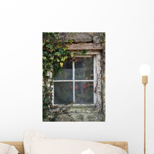 Old Cottage Window With Vines Wall Decal