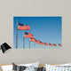 American Flags Washington Monument Wall Decal