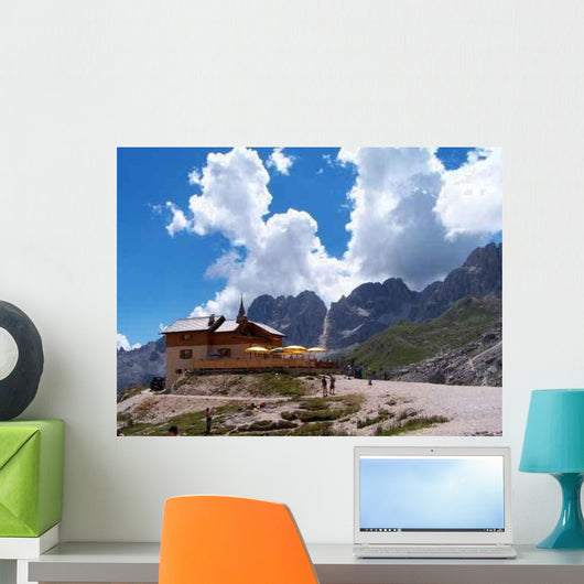 Alpine Mountain Hut Summer Wall Decal