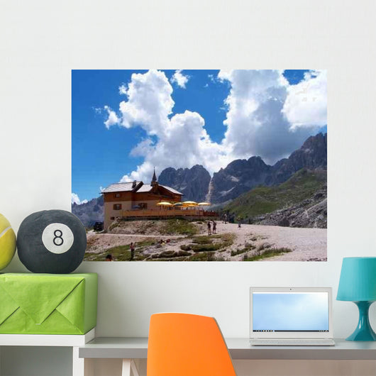 Alpine Mountain Hut Summer Wall Decal