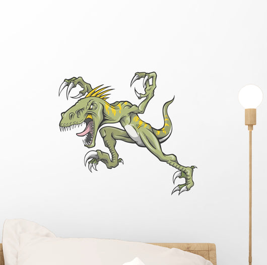 Raptor Dinosaur Vector Illustration Wall Decal
