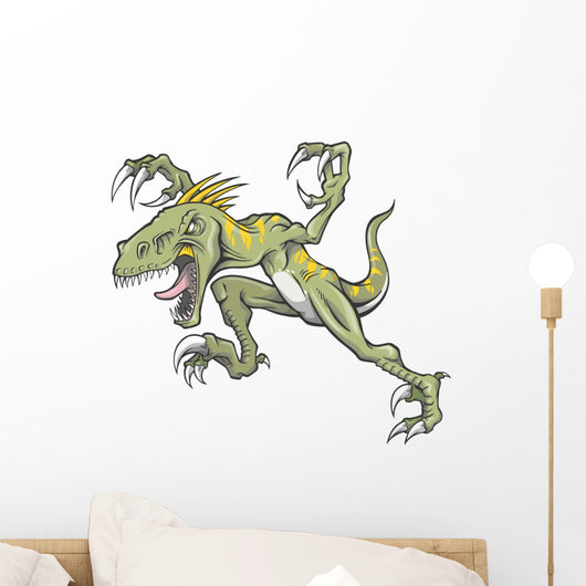 Raptor Dinosaur Vector Illustration Wall Decal