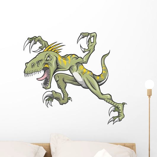 Raptor Dinosaur Vector Illustration Wall Decal