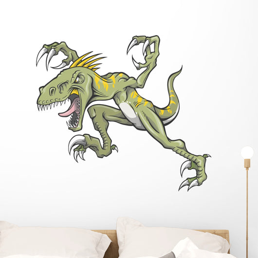 Raptor Dinosaur Vector Illustration Wall Decal