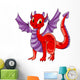 Red Dragon With Purple Wall Decal