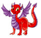 Red Dragon With Purple Wall Decal