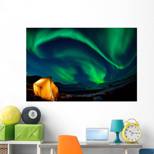 Northern Lights and a Tent Wall Decal
