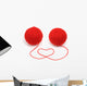 Red Yarn With Heart Wall Decal