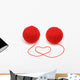 Red Yarn With Heart Wall Decal