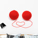 Red Yarn With Heart Wall Decal