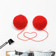 Red Yarn With Heart Wall Decal