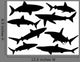 Sharks Silhouette Collection Vector Wall Decal
