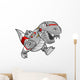 Robot Tyrannosaurus Dinosaur Wall Decal