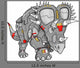 Robot Triceratops Dinosaur Wall Decal