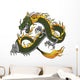 Green Fire Dragon Wall Decal
