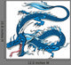 Blue Chinese Dragon Wall Decal
