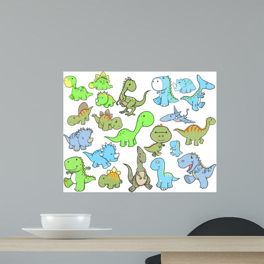 Cute Dinosaur Vector Illustration Wall Decal