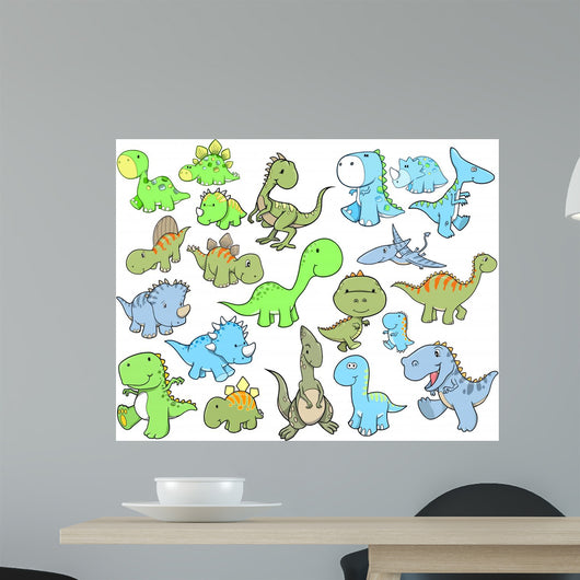 Cute Dinosaur Vector Illustration Wall Decal