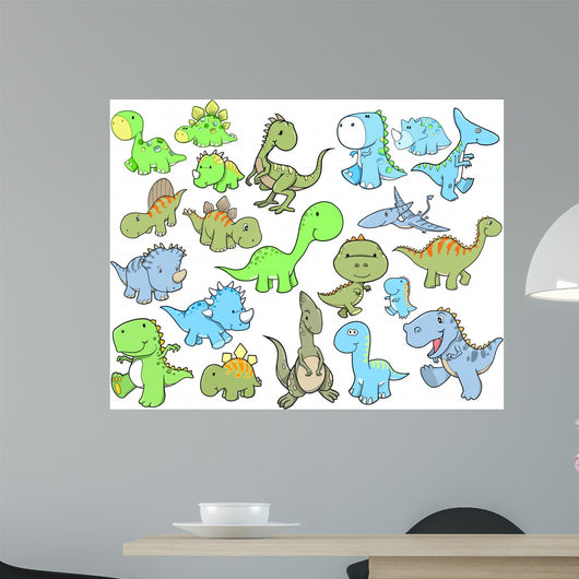 Cute Dinosaur Vector Illustration Wall Decal