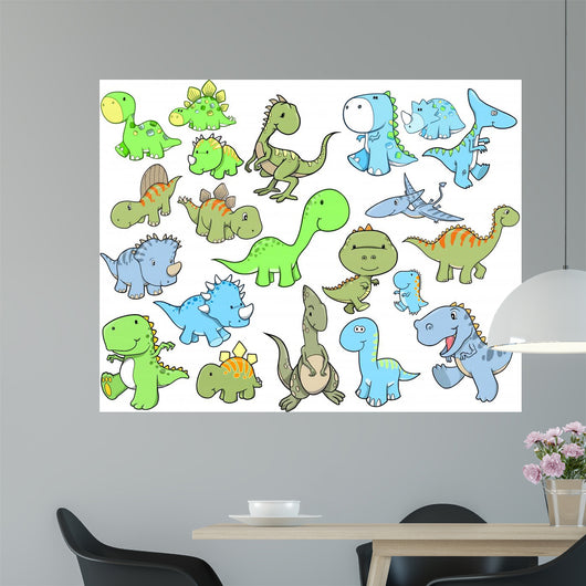Cute Dinosaur Vector Illustration Wall Decal