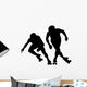 Two Roller Skaters Competing Wall Decal