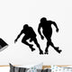 Two Roller Skaters Competing Wall Decal