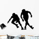 Two Roller Skaters Competing Wall Decal