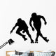 Two Roller Skaters Competing Wall Decal