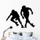 Two Roller Skaters Competing Wall Decal