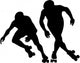 Two Roller Skaters Competing Wall Decal