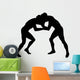 Two Men Wrestling Silhouette Wall Decal