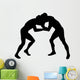 Two Men Wrestling Silhouette Wall Decal