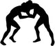 Two Men Wrestling Silhouette Wall Decal