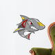 Robot Cyborg Shark with Green Highlights Wall Decal