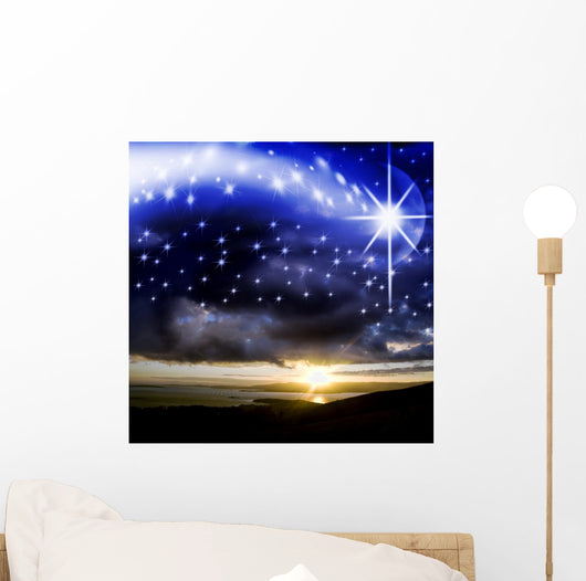 Starry Sky With Star Wall Decal