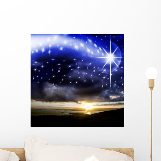 Starry Sky With Star Wall Decal