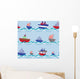 Vector Seamless Pattern With Ships Wall Decal