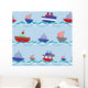 Vector Seamless Pattern With Ships Wall Decal