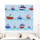 Vector Seamless Pattern With Ships Wall Decal
