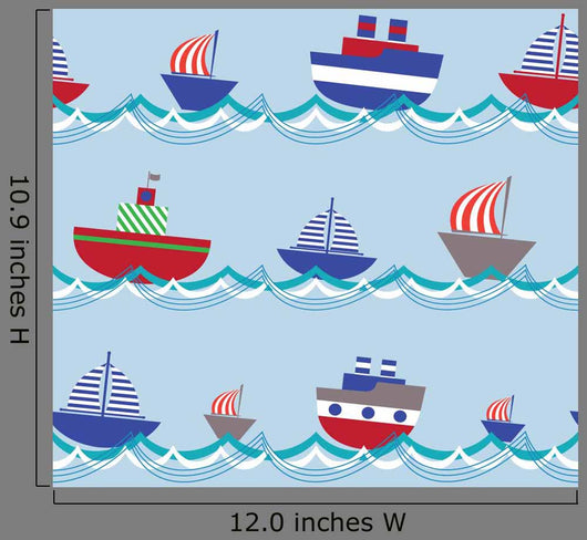 Vector Seamless Pattern With Ships Wall Decal