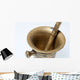 Brass Mortar And Pestle Wall Decal