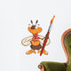 Bee Artist Cartoon Wall Decal