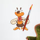 Bee Artist Cartoon Wall Decal
