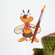 Bee Artist Cartoon Wall Decal