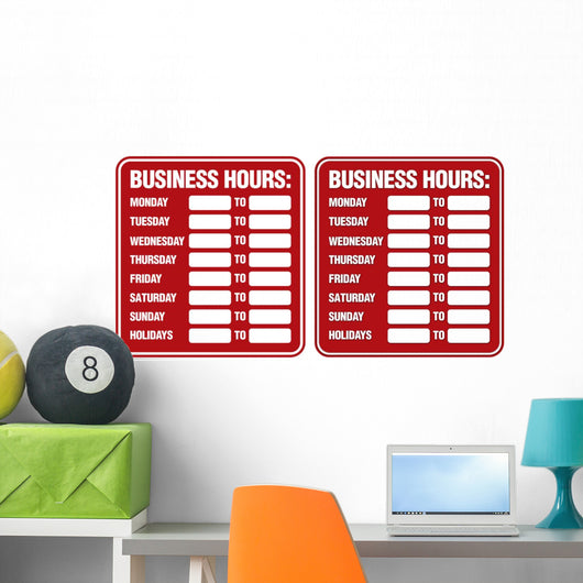 Business Hours Wall Decal